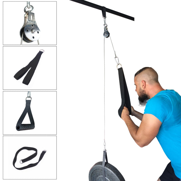 Fitness DIY Pulley Cable Machine Attachment for Home Workouts