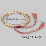 Handmade Tibetan Buddhist Braided Cotton Copper Beads Lucky Rope & Bangles Bracelet