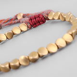 Handmade Tibetan Buddhist Braided Cotton Copper Beads Lucky Rope & Bangles Bracelet