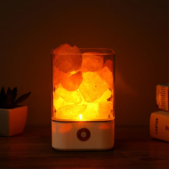 Natural Himalayan Salt Crystals LED Lamp Air Purifier