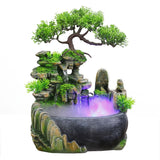 Flowing Water Waterfall Fountain with Color Changing LED Lights Spray