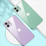 New Square Plating Soft Transparent Phone Case TPU Back Cover for iPhones